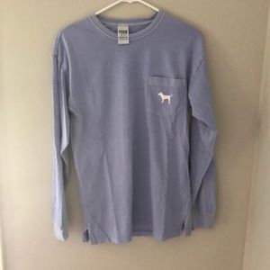 VS Pink Oversized Long Sleeve Purple Tee